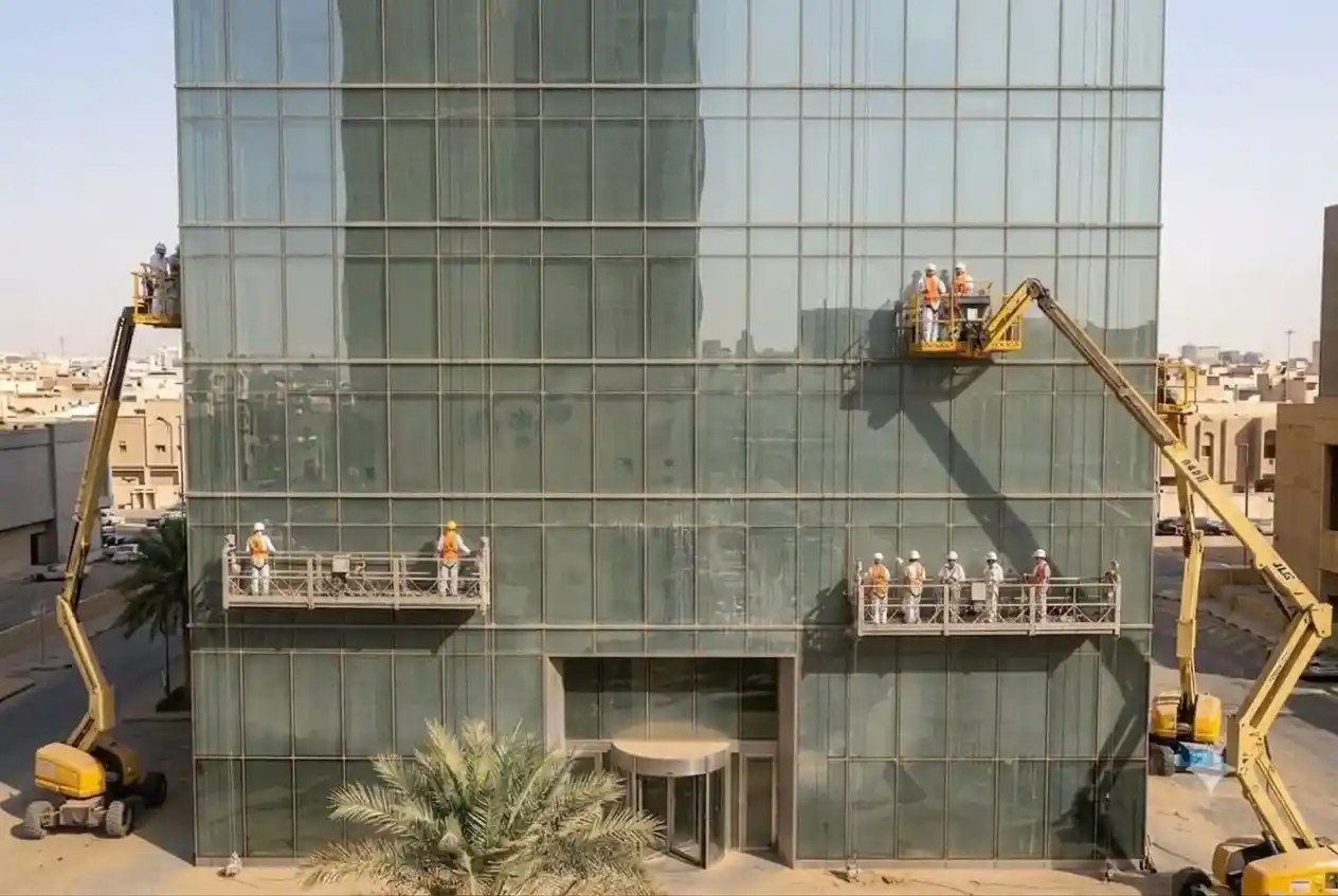 واجهة برج الرياض قبل التنظيف